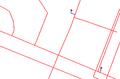 Фрагмент графа дорог с присоединенными точками --- выходами из метрополитена.
