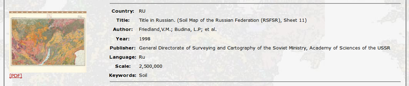 EuDASM, почвенная карта России