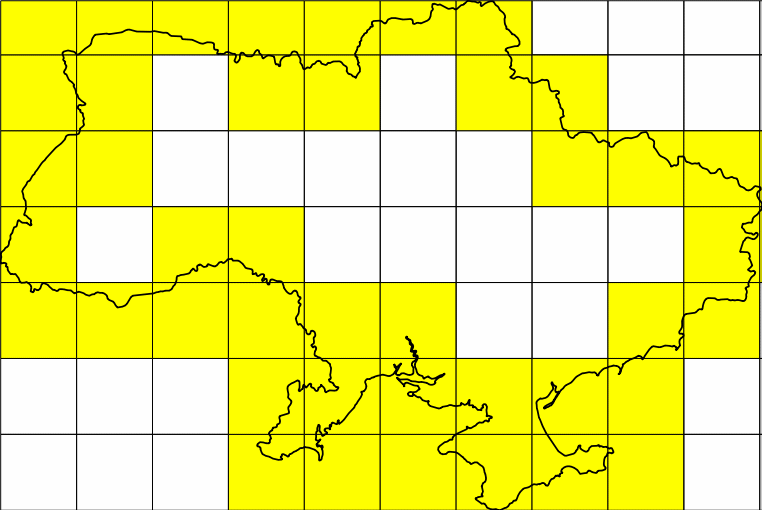 Расчёт размерности Минковского для границ Украины (Natural Earth Data)